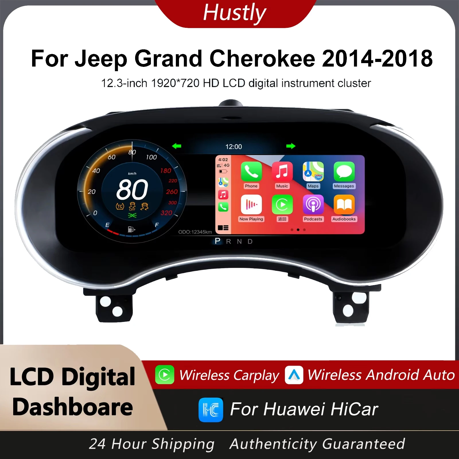 

Кластерная цифровая приборная панель для Jeep Grand Cherokee 2014-2018, спидометр, приборная панель, поддержка беспроводного CarPlay и Android Auto