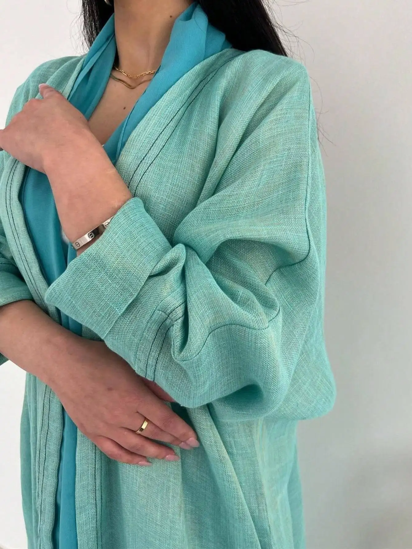 中東エスニック服フルスリーブ固体ルーズアバヤイスラム教徒女性アバヤカジュアルカフタンイスラムマキシドレス Jilbabs