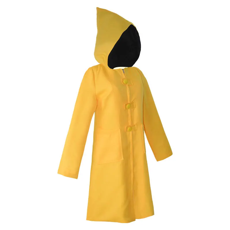 Little nightings 2 Mono Six Game Costume Cosplay Hungry Kids boys Little Six Yellow Long Jacket Coat Clothing