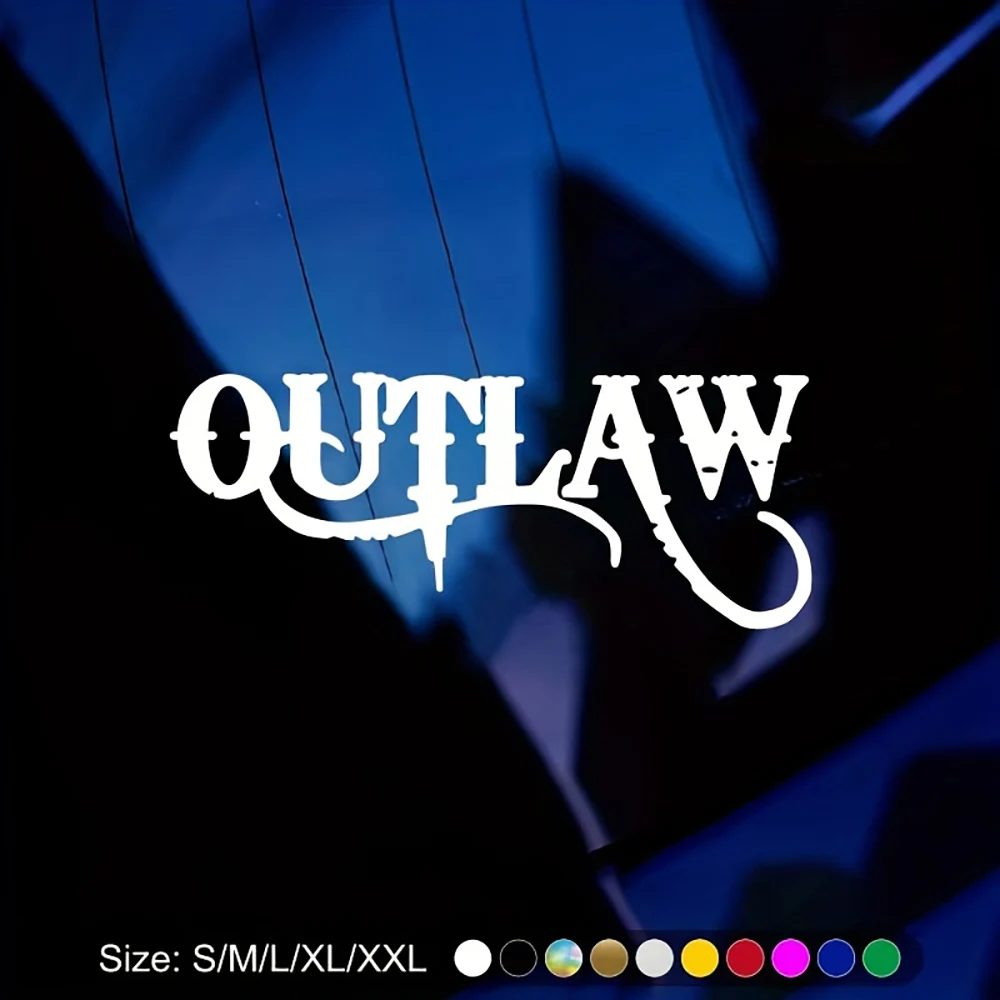 Hot LARGE OUTLAW Car Stickers Car Styling Decoration Laptop Stickers Waterproof Vinyl Decal