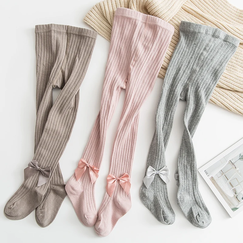 Einteilige Strumpfhosen für Mädchen, Baumwolle, Mädchen-Strumpfhose, Prinzessin, Schleife, Baby, Frühling und Herbst, neuer Stil, Hose, Spitzenstrumpf