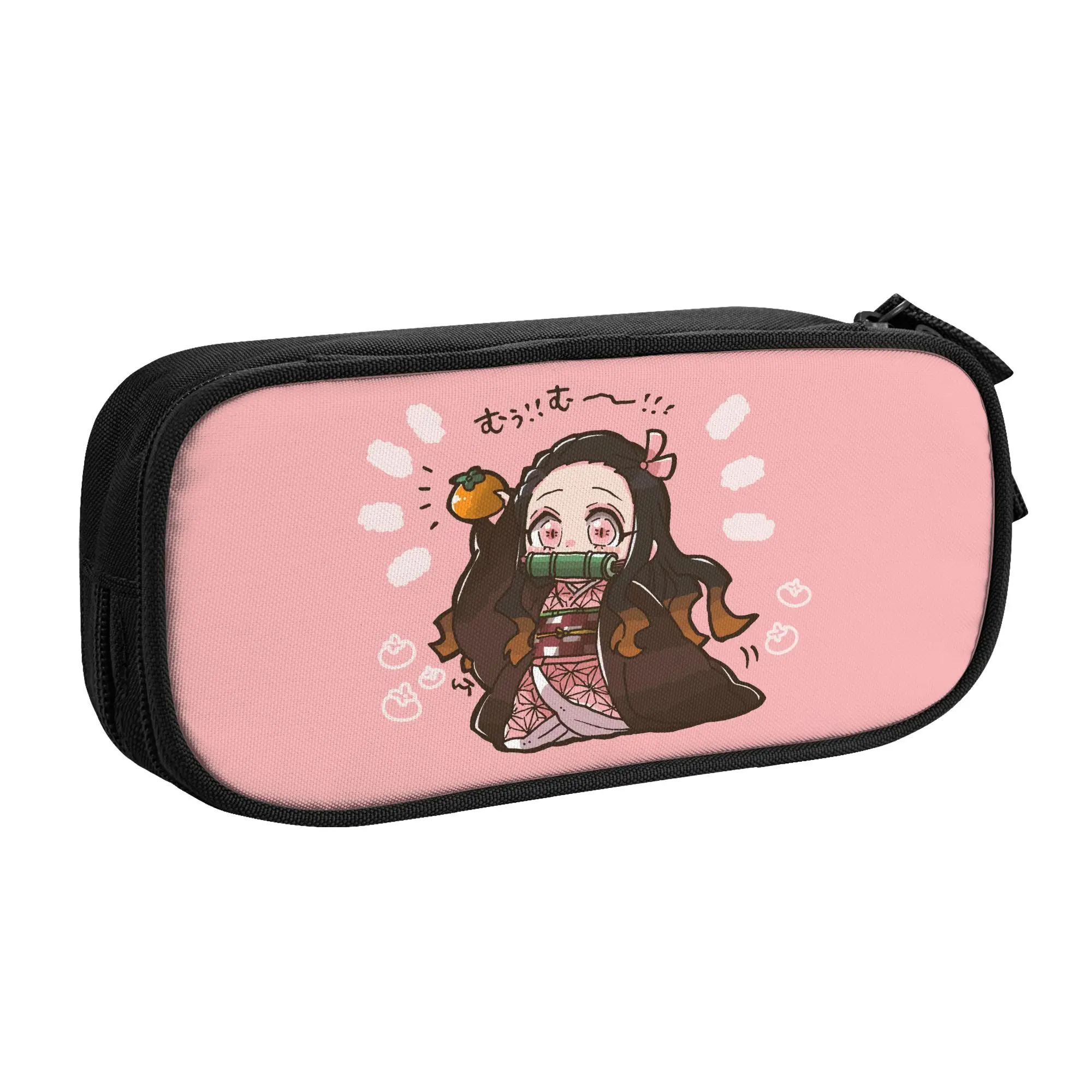 Demon Slayer Kimetsu no Yaiba  Kawaii Pencil Cases Girls Boys Kamado Nezuko Devil's Blade Pencil Pouch Students Stationery