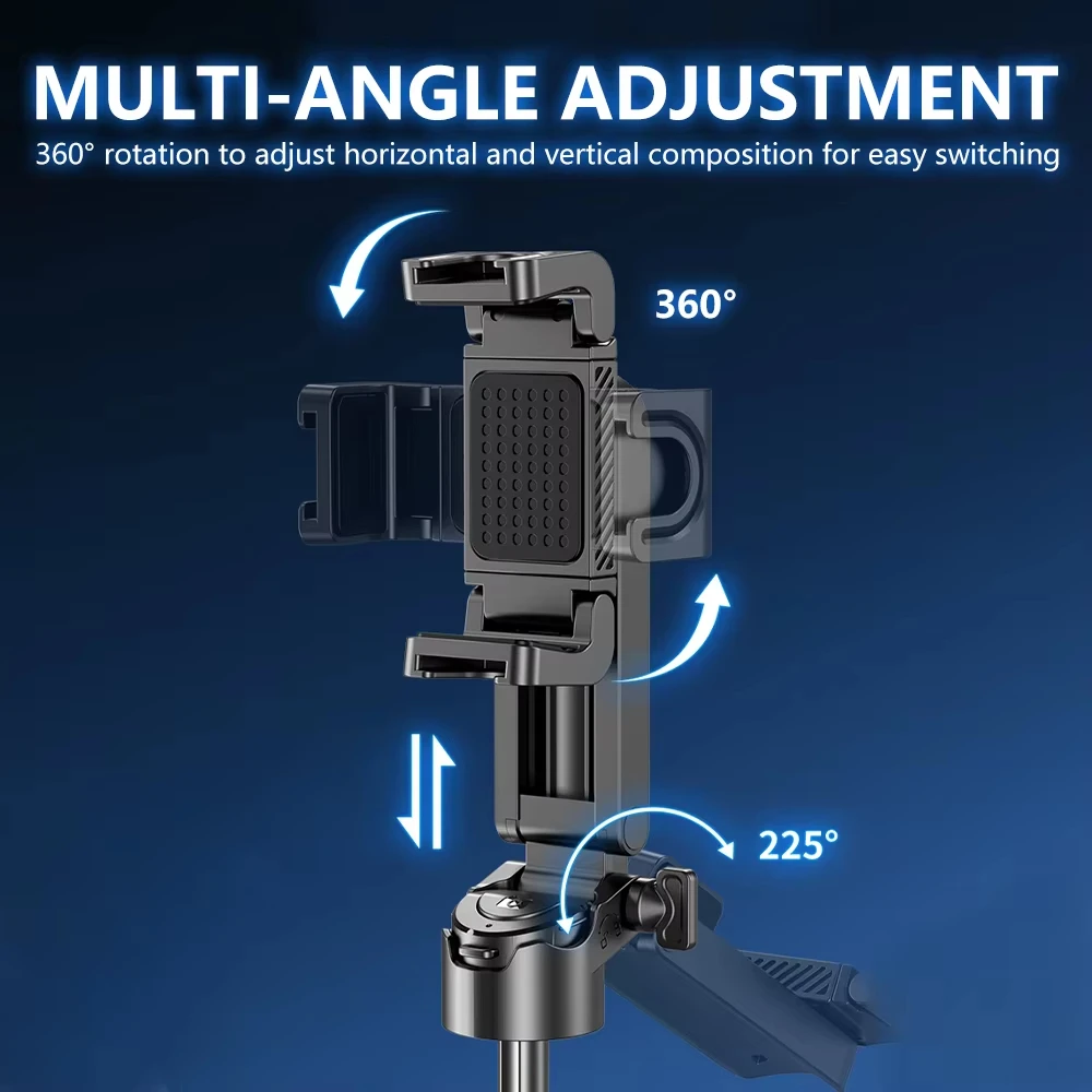 2025 New Handheld Selfie Stick Tripod Stand Foldable Phone Holder With Bluetooth Remote Portable Keychain for iPhone Smartphone