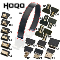 Ribbon FPV HDMI-Compatible Connector Flexible Flat Cable Raspberry Pi 4 Micro HDMI to HDMI/Mini HDMI Female 90 Degree FFC 20pin