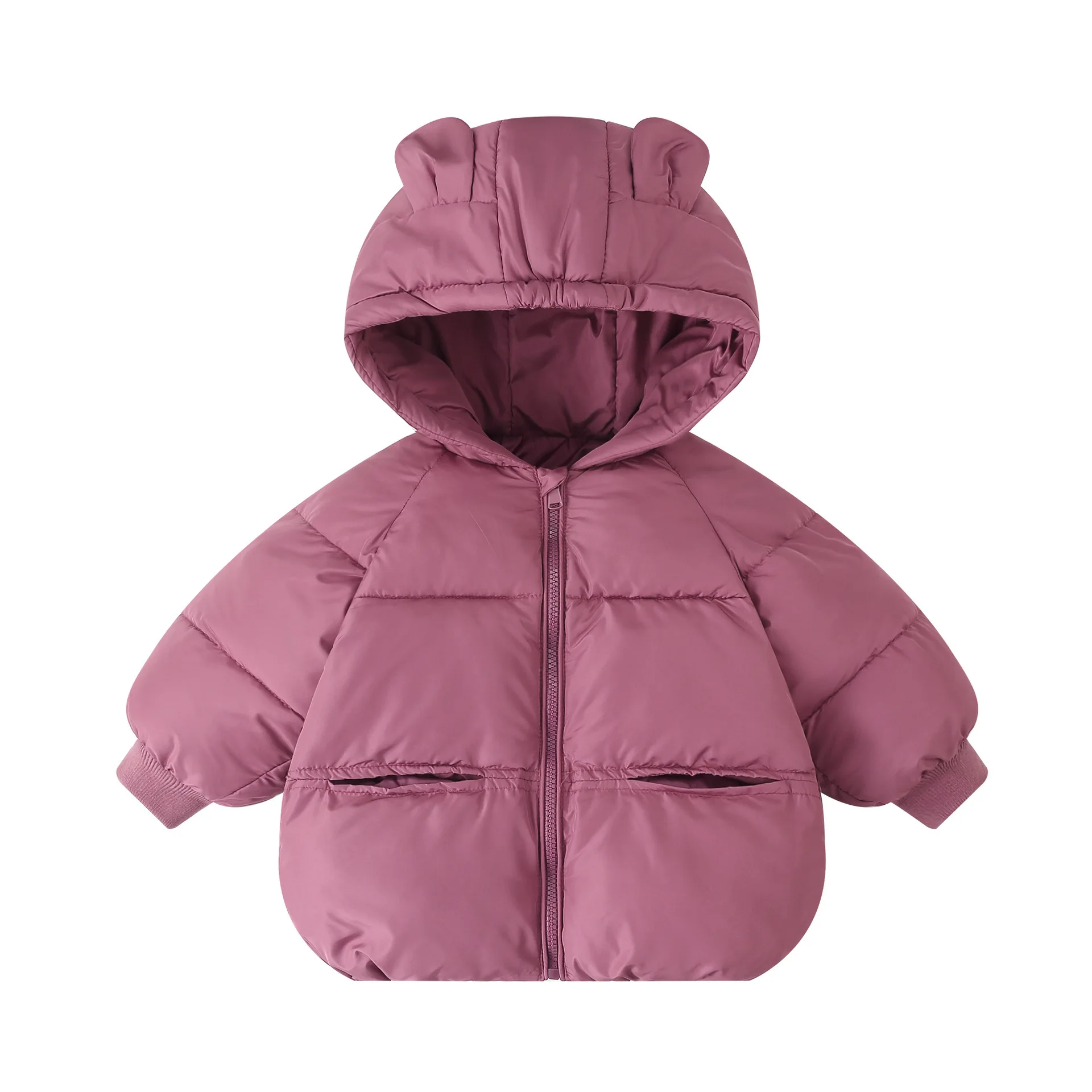 Kids Jacket 2026 Autumn Winter Boys Girls Jacket Solid Color Thick Warm Hooded Coat For Kids Cotton Down Fashion Snowsuit 2-6 Y