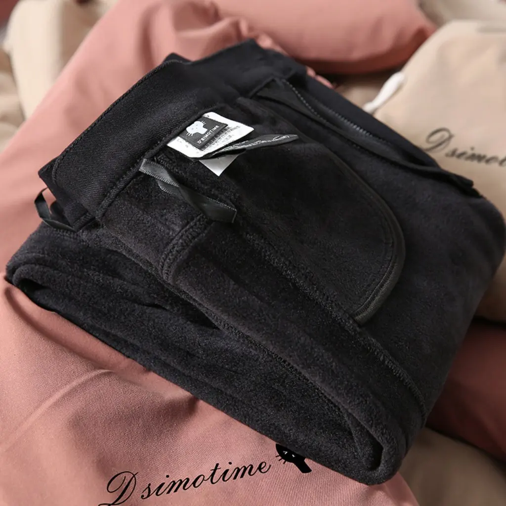 Kitten Women's Fleece-Lined Black Leggings Thickened Small Feet Large Size Magic Pencil Pants for Autumn Winter