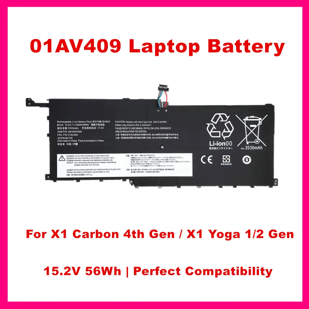 

Laptop Battery For Lenovo ThinkPad X1 Carbon 4th Gen / 2016 Series oga Y1st Gen 2016 2017 1st Gen Type 20FQ 20FR 2nd Gen