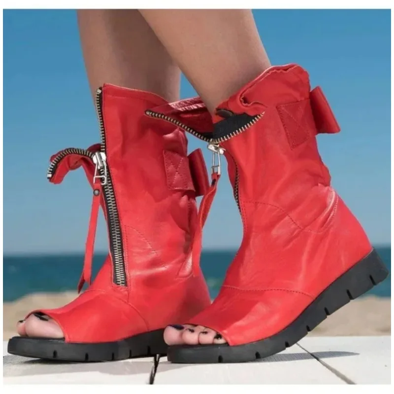 

Черно-белые сандалии-гладиаторы на плоской платформе с открытым носком, женские летние ботинки, женская повседневная обувь, сандалии Femmes Sandalias Mujer