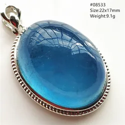 Natural Blue Aquamarine Pendant 925 Sterling Silver Oval Ice Aquamarine Women Men Fashion Water Drop Jewelry AAAAAA