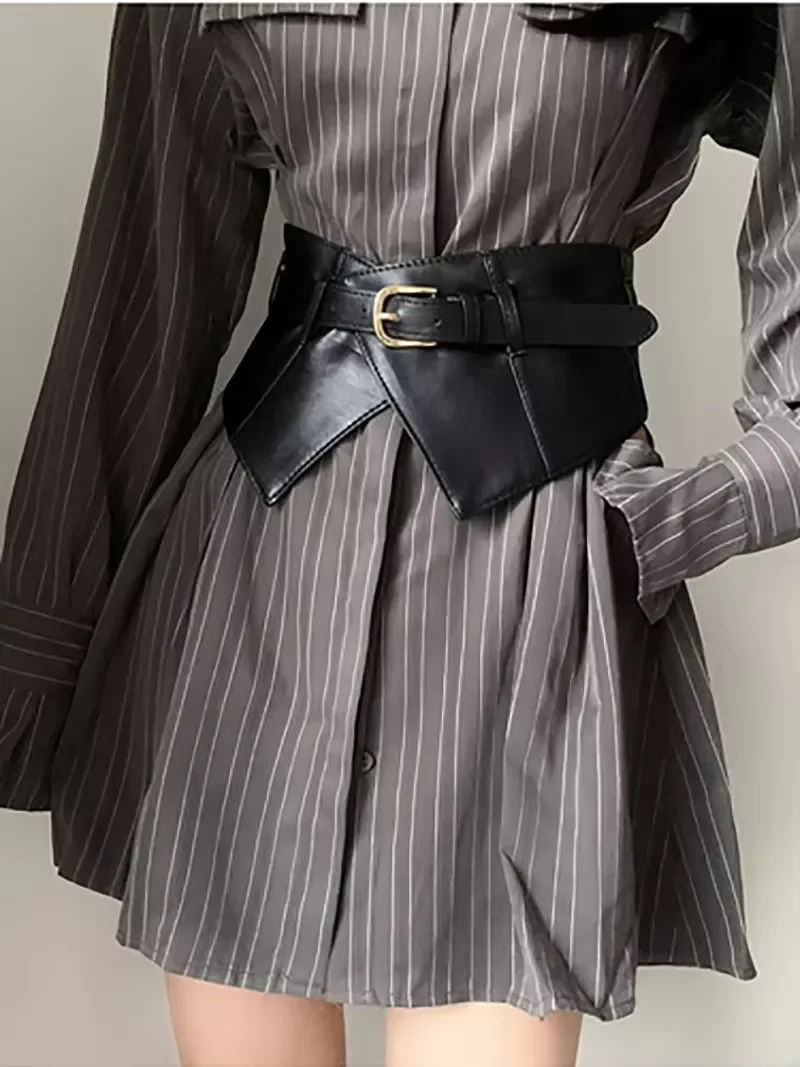 Gürtel für Damen, dekorativer Taillengürtel für Rock und Hemd, schwarzer Taillengürtel, elastisch, schlicht, vielseitig, Pullovergürtel – Detail 3