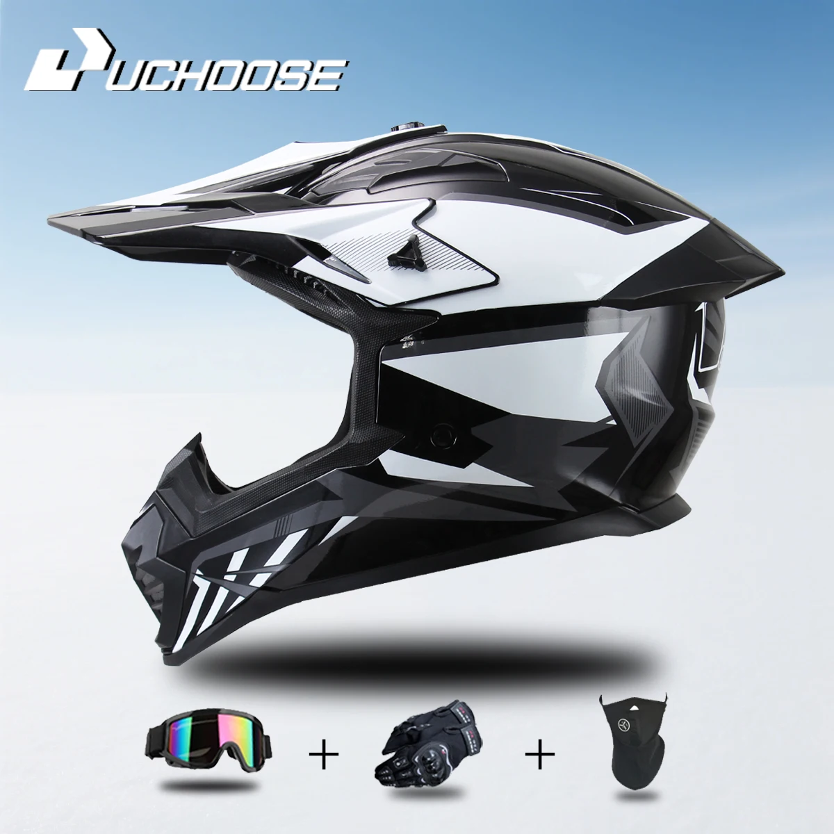 

DOT Certified Adult Women's Helmets for Motocross, Cross, Downhill, Off-Road Racing, Classic Motorcycle Riding Three-Piece Gift