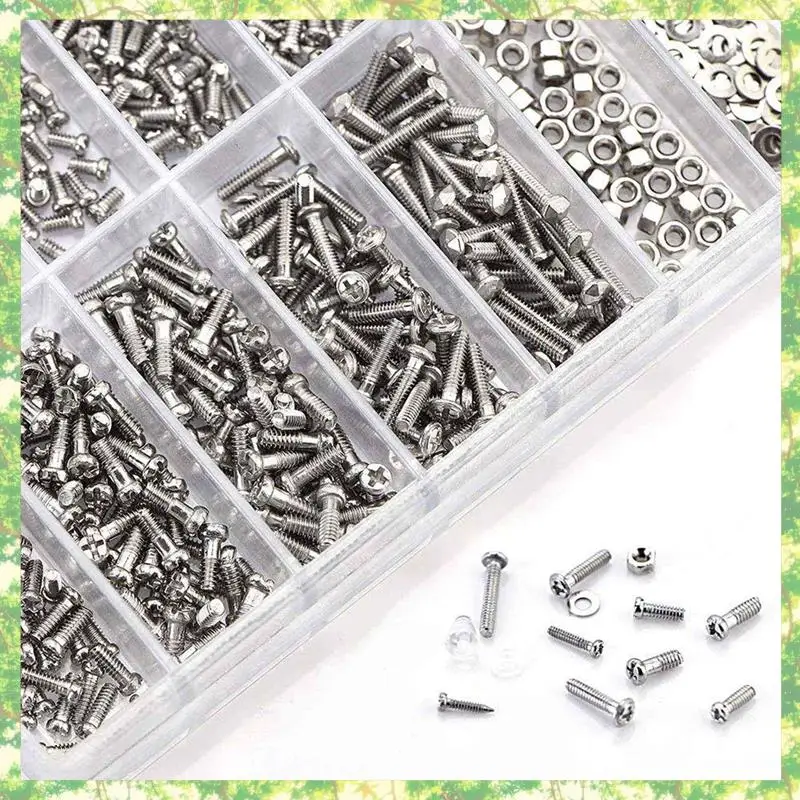 Smart-3000Pcs Stainless Steel Eyeglasses Watch Repair Screw Replacement Kit Set Tiny Screws Nut Assortment Repair Tool Kit Set