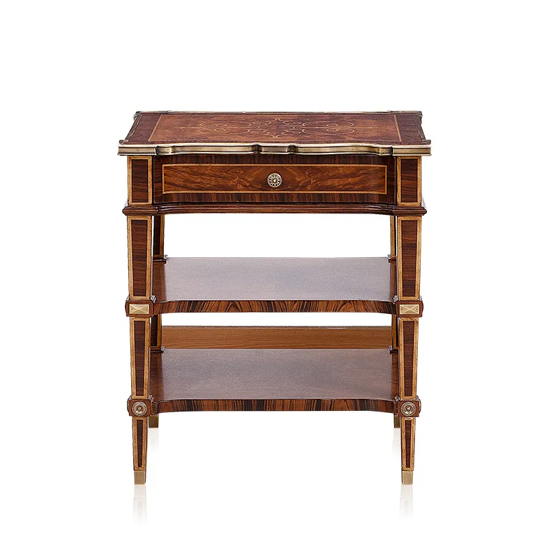 Brown mahogany carved sofa edge few Italian drawers three-layer square corner few
