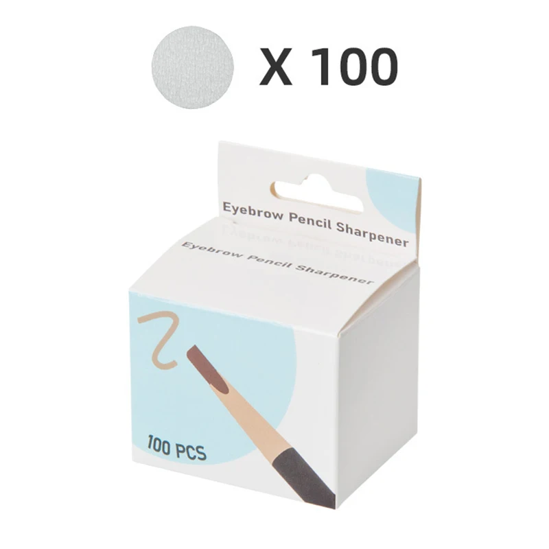 Flat Head 100PCS Eyebrow Pencil Sharpener Sandpaper Polish Microblading Tattoo Supplies For Semi-Permanent Eyebrow Makeup