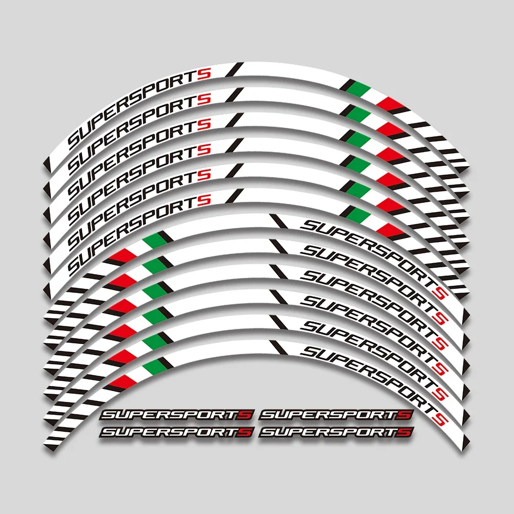 For DUCATI SupersportS Super Sport S 939 Motorcycle Accessories Stickers Rim Decals Wheel Hub Reflective Stripe Sticker Tape Set