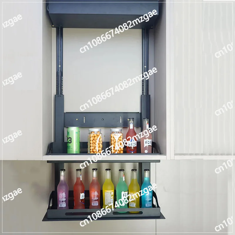 Kitchen Electric Hanging Cabinet Lifting Hanging Cabinet Pull Basket Drawer Pull-down Seasoning Basket Cabinet Hidden Shelf