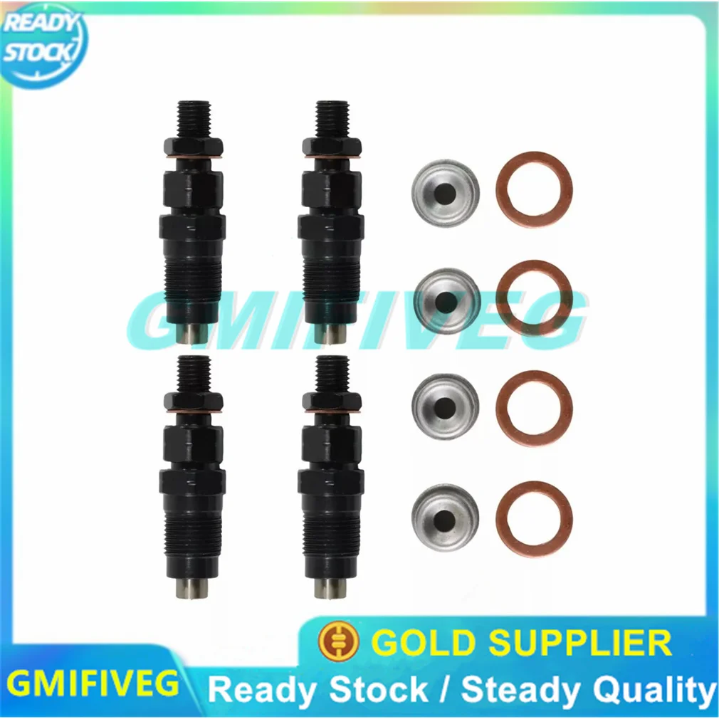 4pc 16600-43G23 1660043G23 NEW TD27 Diesel Fuel Injectors Nozzle w/ ring kit 20mm For NISSAN NAVARA TD27 D21 2.7L Valve 140bar