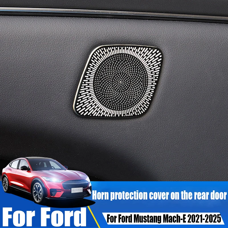 Horn protection cover on the rear door car interior decoration supplies For Ford Mustang Mach-E 2021 2022 2023 2024 2025