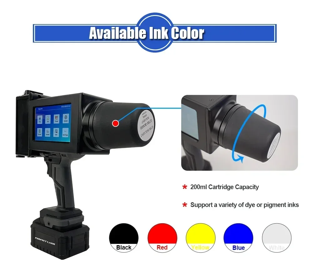 2026 2025Perfect Small Hand held Wifi Date Number Logo Character metal/wood/plastic/steel Inkjet coding Printer printing