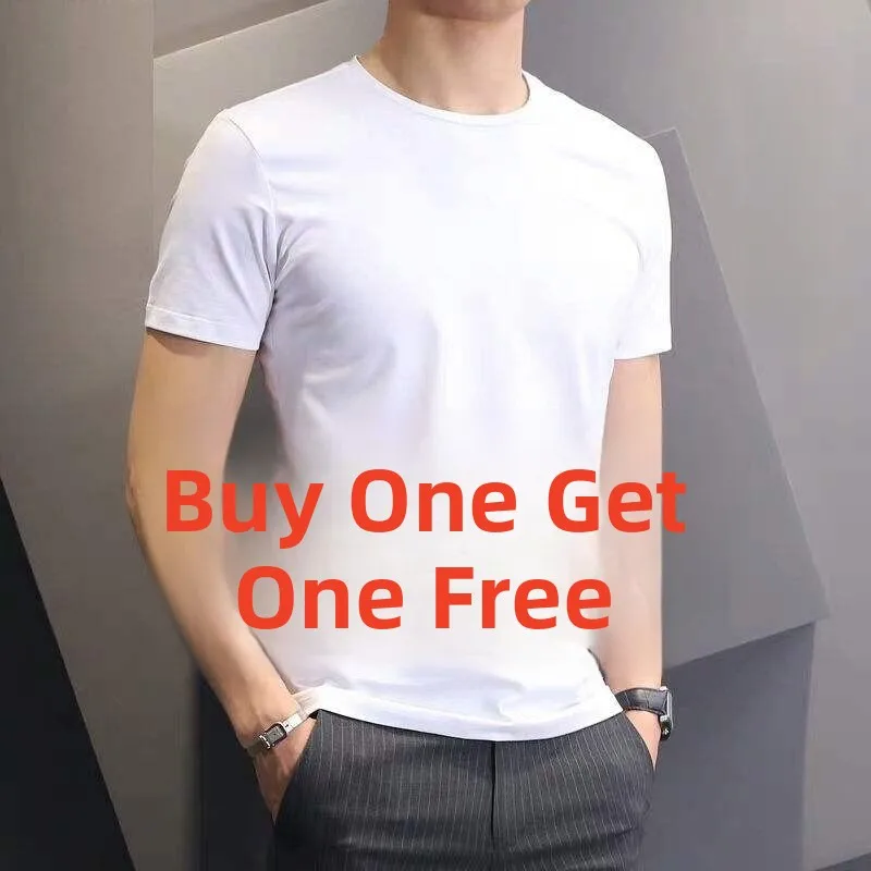 Men's Short Sleeve T-Shirt Ice Silk Thin Summer Cool Half Sleeve Pure Color Casual Comfortable Breathable Sweatshirt