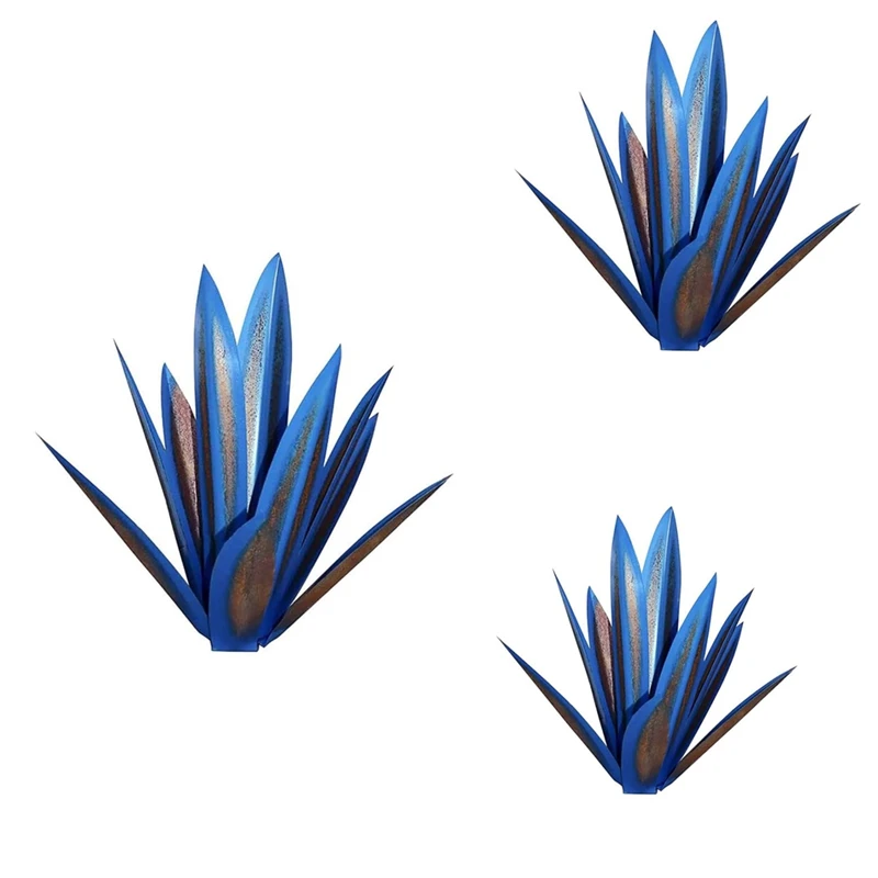 Tequila-escultura rústica de Metal, planta de ágata, decoración del hogar, adornos de jardín de ágata de Metal pintados a mano rústicos para exteriores