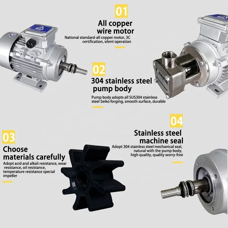 TLF Food Grade Automatic Stainless Steel High Viscosity Liquid Sanitary Self-priming Flexible Impeller Rotor Vane Transfer Pump