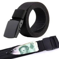 Zipper Anti-theft Cash Belt Width 3.2cm/3.8cm Women Casual Zipper Wallet Belt Inner Clip Concealed Money Belt Hidden Pocket Belt