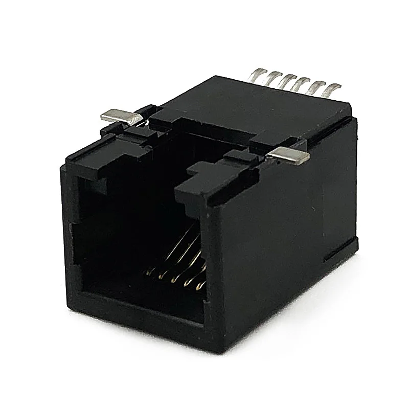 

12PCS RJ12 Connector Socket SMT Female 90 Degrees 6P6C Horizontal Bent Insert All-Plastic