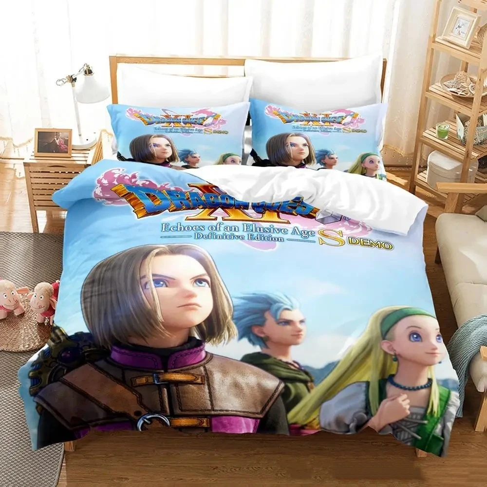 

Dragon Quest XI Bedding Set Single Twin Full Queen King Size Bed Set Adult Kid Bedroom Duvetcover Sets Anime parure de lit Bed