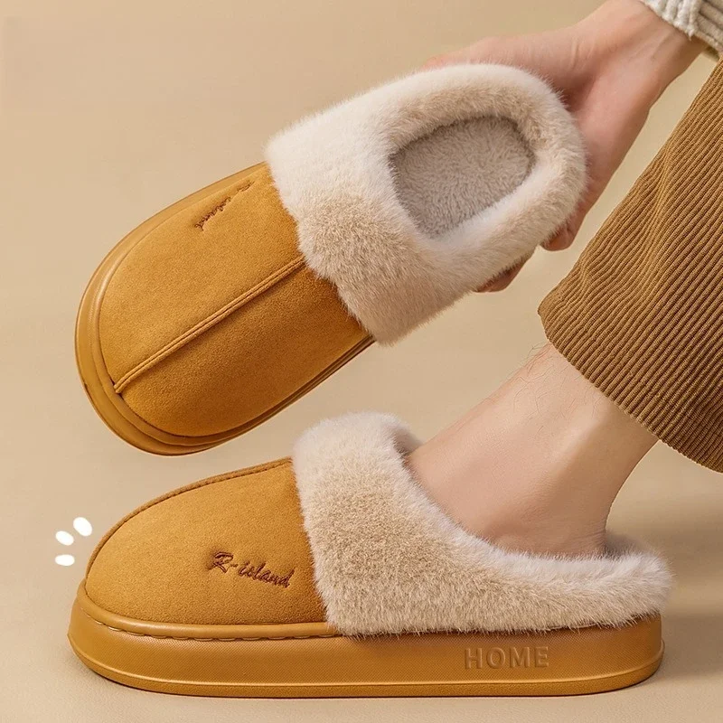 

New Fashion Women Fluffy Slippers for Autumn and Winter Indoor EVA Thick Sole Anti-Slip and Warm Unisex Slippers for Winter y2k