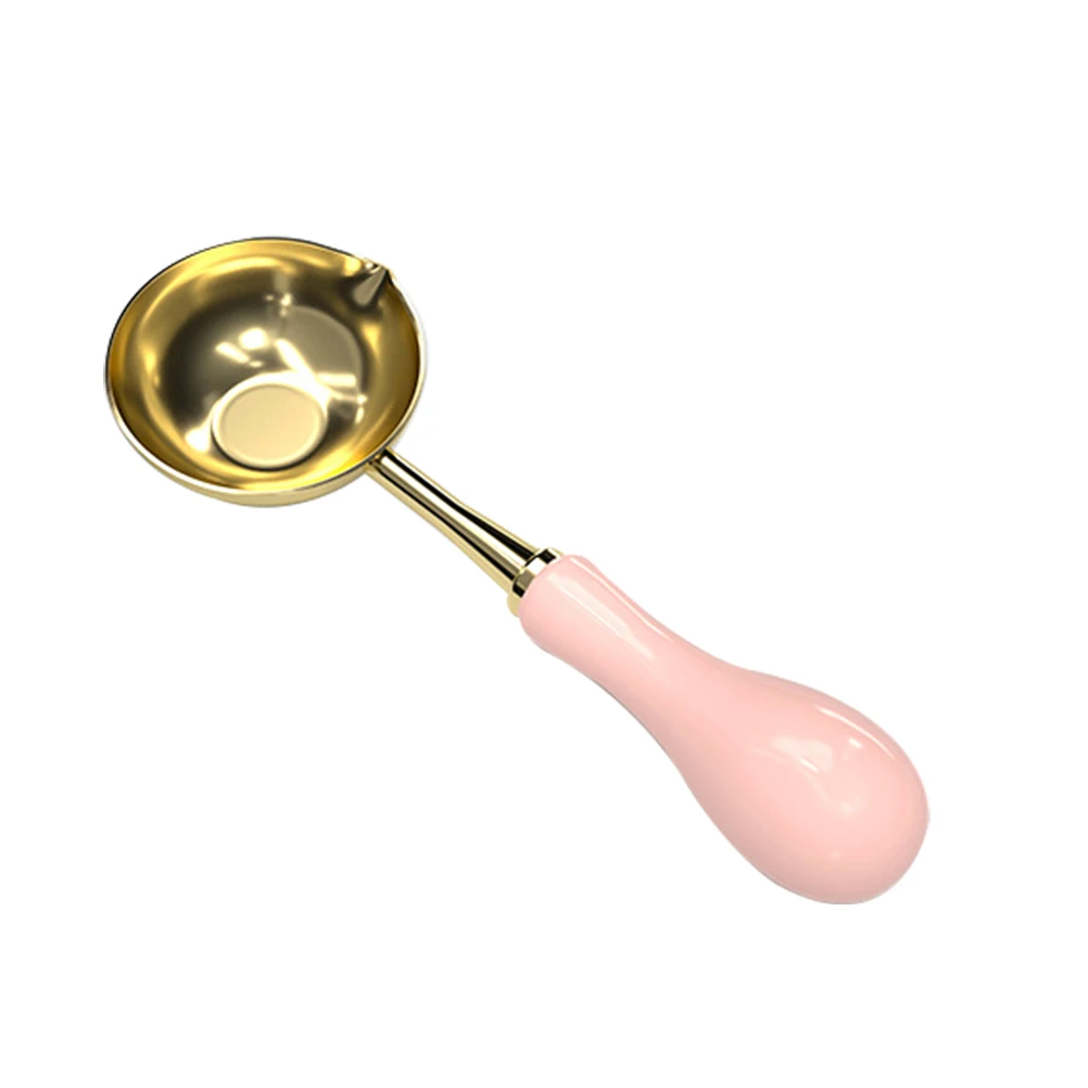 

Wax Melting Scoop Portable Seal Supply Tool Wood Handle High Temp DIY Envelope Stamp Sealing Spoon For Seal Wax Accessory