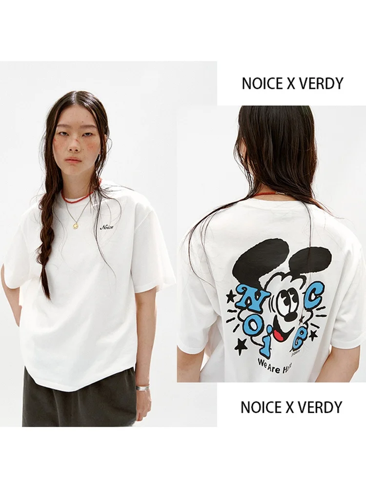 Camiseta Unissex de Manga Longa com Gola Redonda Noice X Verdy Peace, Confortável e Respirável, para Casais