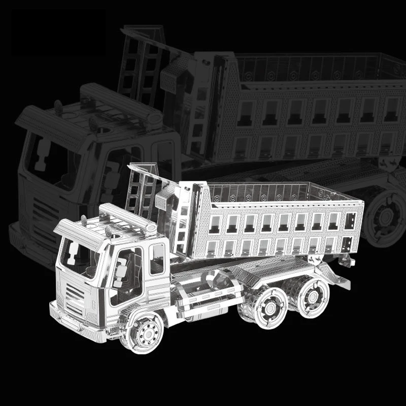 3D Metal Puzzler Engineering vehicle dump truck model KITS Assemble Jigsaw Puzzle Gift Toys For Children