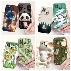Voor Xiaomi Redmi 10c Case Schattige Panda Konijn Cartoon Matte Achterkant Voor Xiaomi Redmi 10 Power Schokbestendige Bumper Redmi10c Fundas