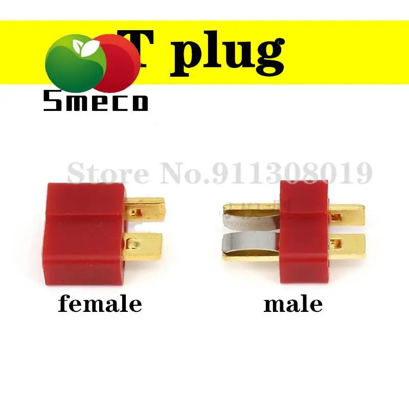 10 Pcs/Sets T Plug Male & Female T plug non-slip male and female model connector high temperature resistant DIY aircraft model C