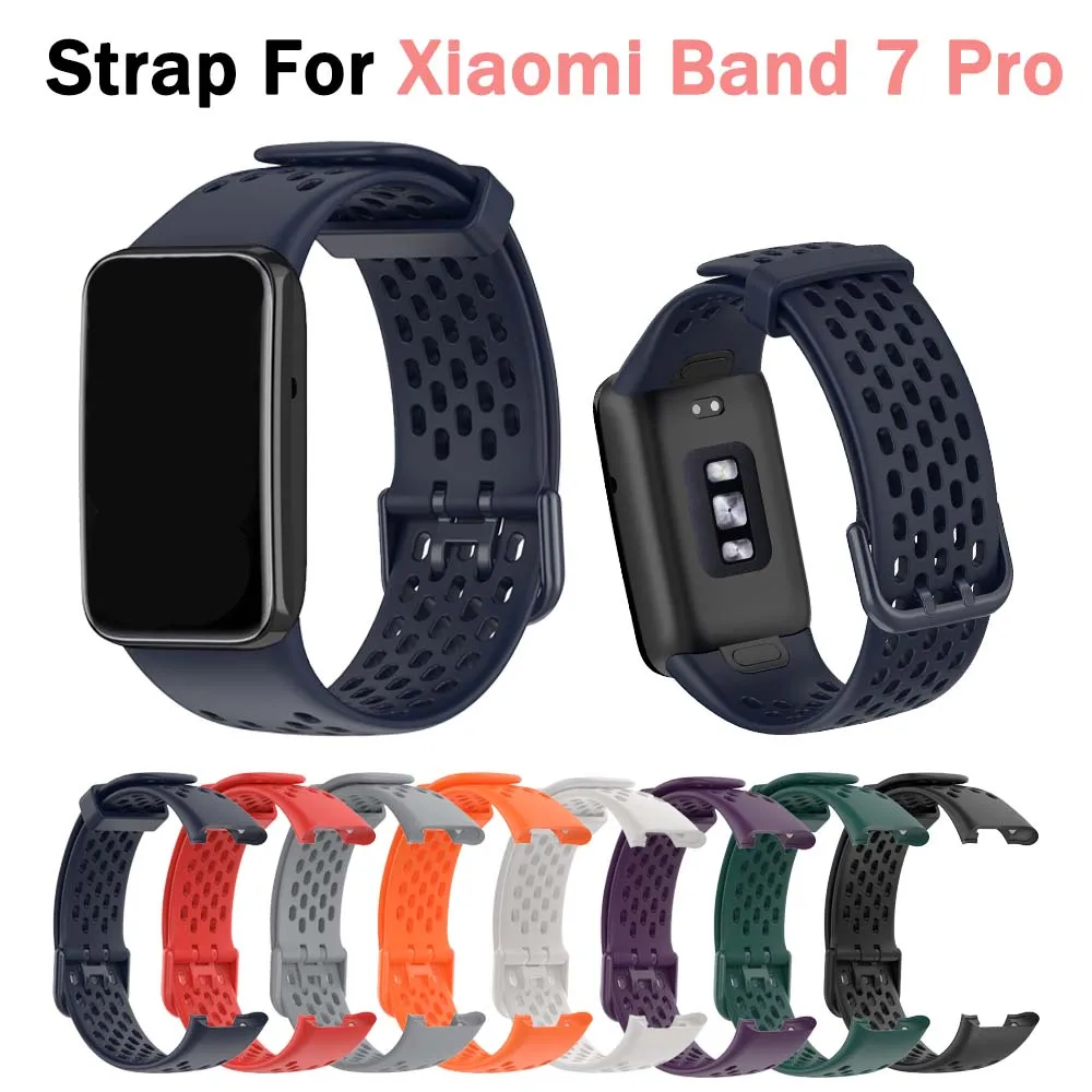 Pulseira de silicone para relógio inteligente xiaomi mi band 7 pro, pulseira esportiva de substituição para mi band 7pro, acessórios de pulseira