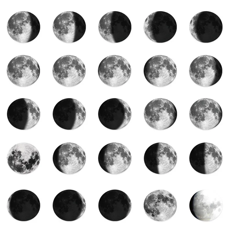 90Pcs Gradient Color Moon Wheel Stickers, Vintage Scrapbooking Stickers for Junk Journal, Card Making & Photo Wall Decoration