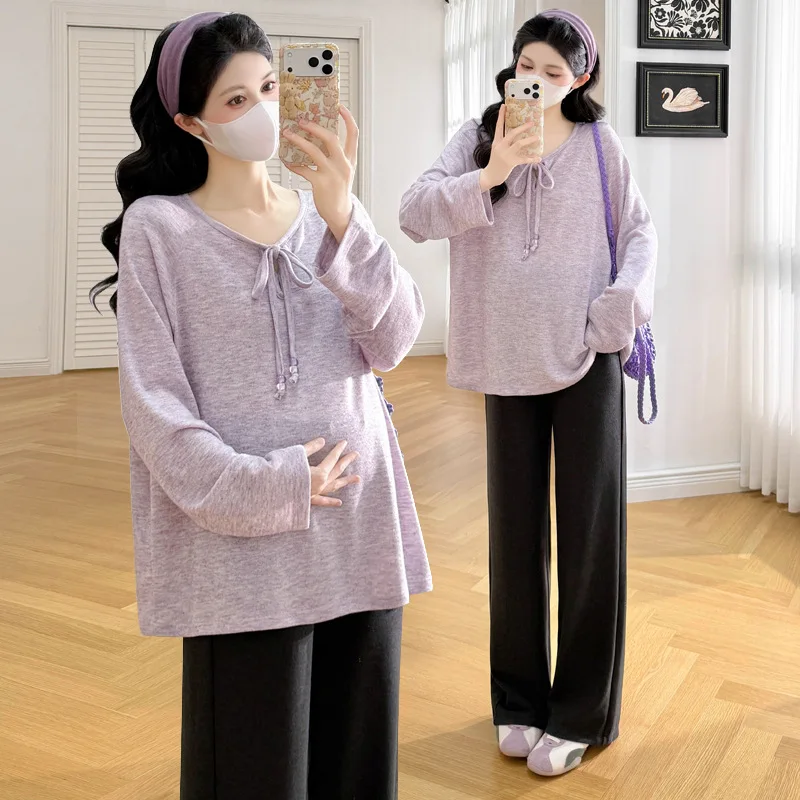 2026 early autumn new collection: loose-fitting, fashionable, and trendy maternity wear for stylish moms, including oversized