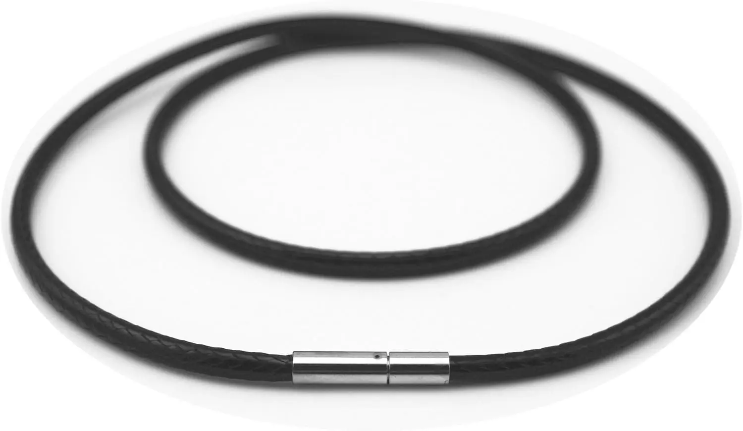 

3mm Black Wax cord Silk Leather Cord Wire rope Chain Stainless Steel Clasp Necklace Rope 16 TO 28 Inch (20 Inch)