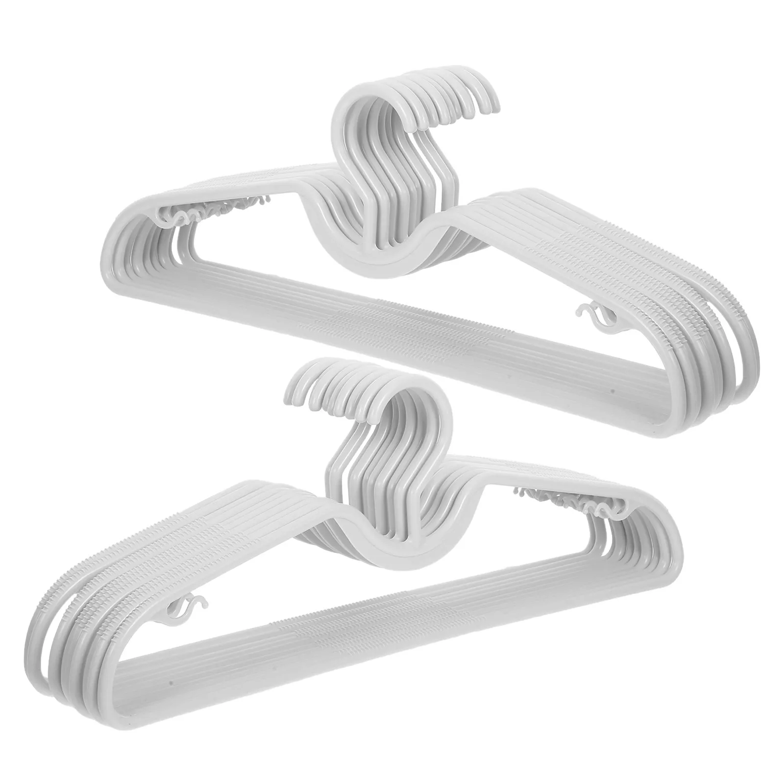 20pcs Anti-Slip Clothes Hangers for Shirts Jackets Coats – White Space-Saving Closet Organizer