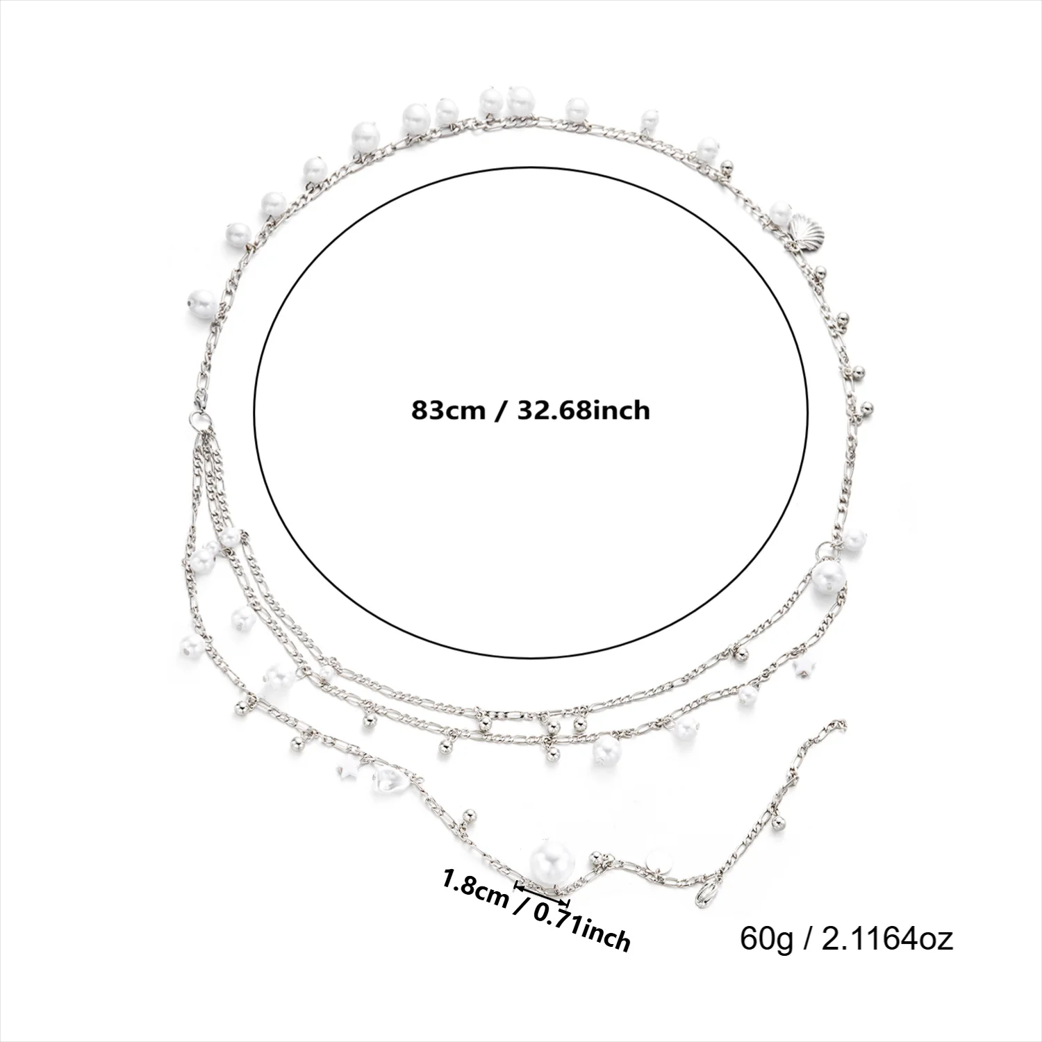 Sommer Strand Muschel Doppelschichtige Taillenkette für Frauen Boho Seestern Fisch Perle Sexy Bikini Bauchkette Urlaubsschmuck – Detail 7
