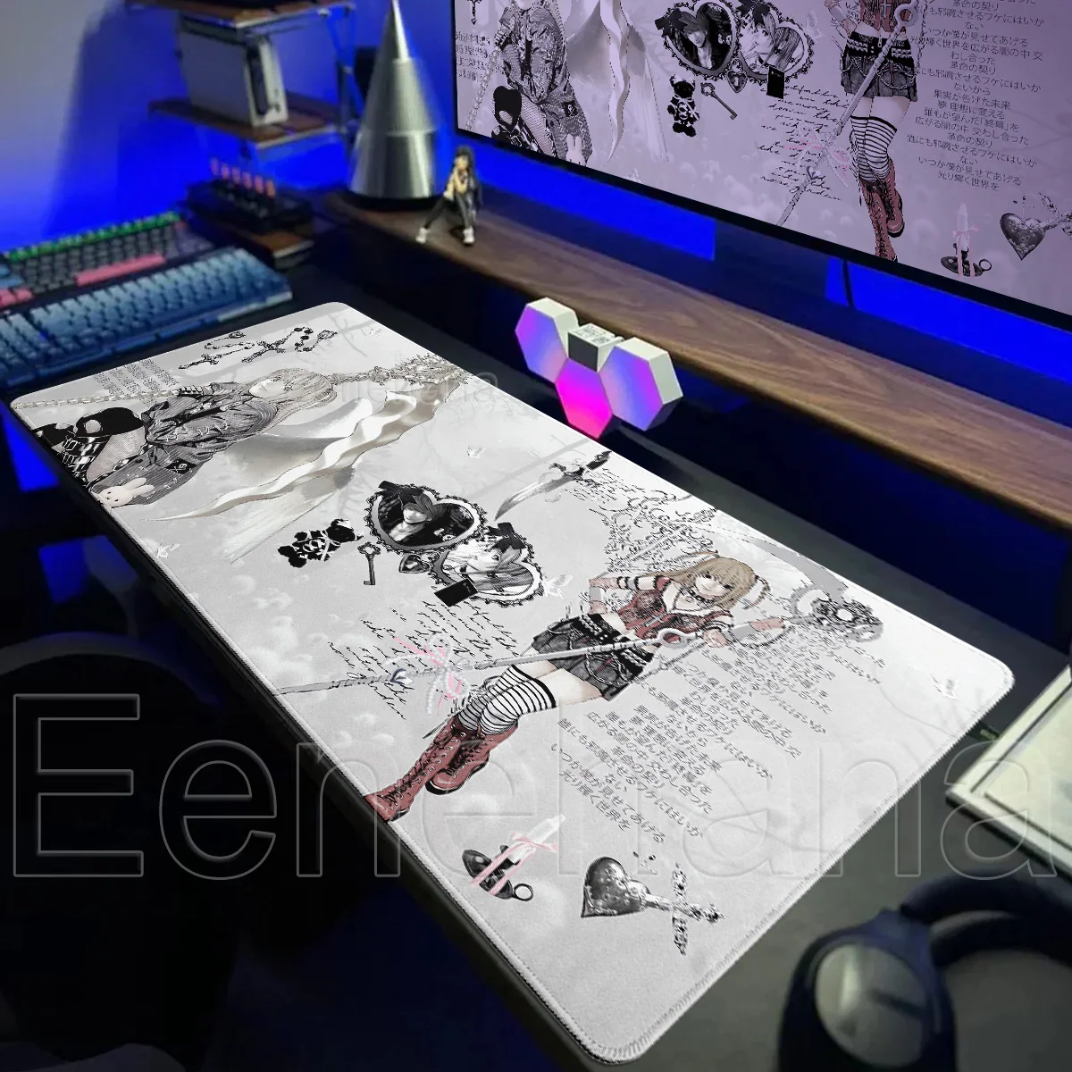 Aesthetics Death Note XXL Deskpad Anime Gamers Computer Keyboard Mouse Pad Non-Slip Rubber Lock-Edge Tablemat Office Accessories