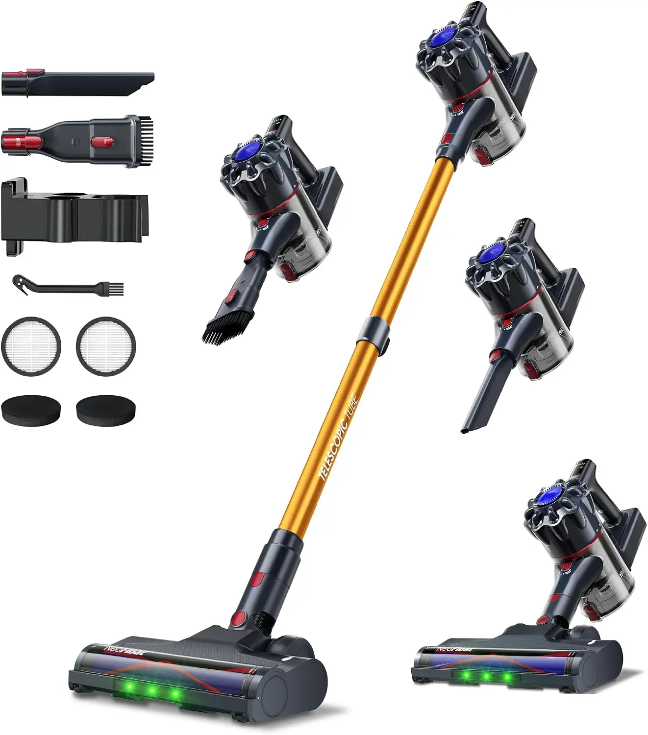 Cordless Vacuum Cleaner with 450W Power and 45kPa Suction, Lightweight Design for Everyday Cleaning