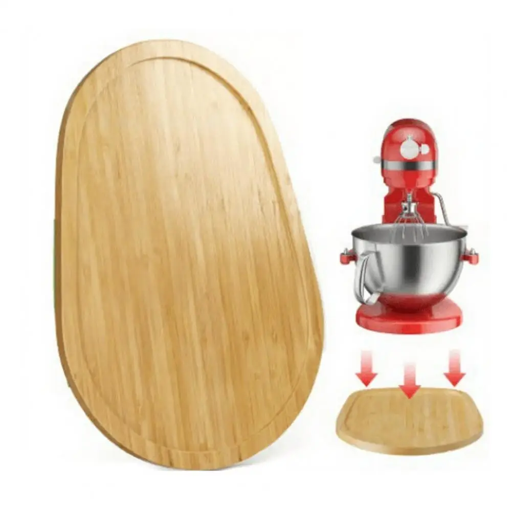 Countertop Mixer Slider Heavy Duty Bamboo Mixer Slider Mat Stand Mixer Appliance Tray Wooden Countertop Moving Pad for Kitchen