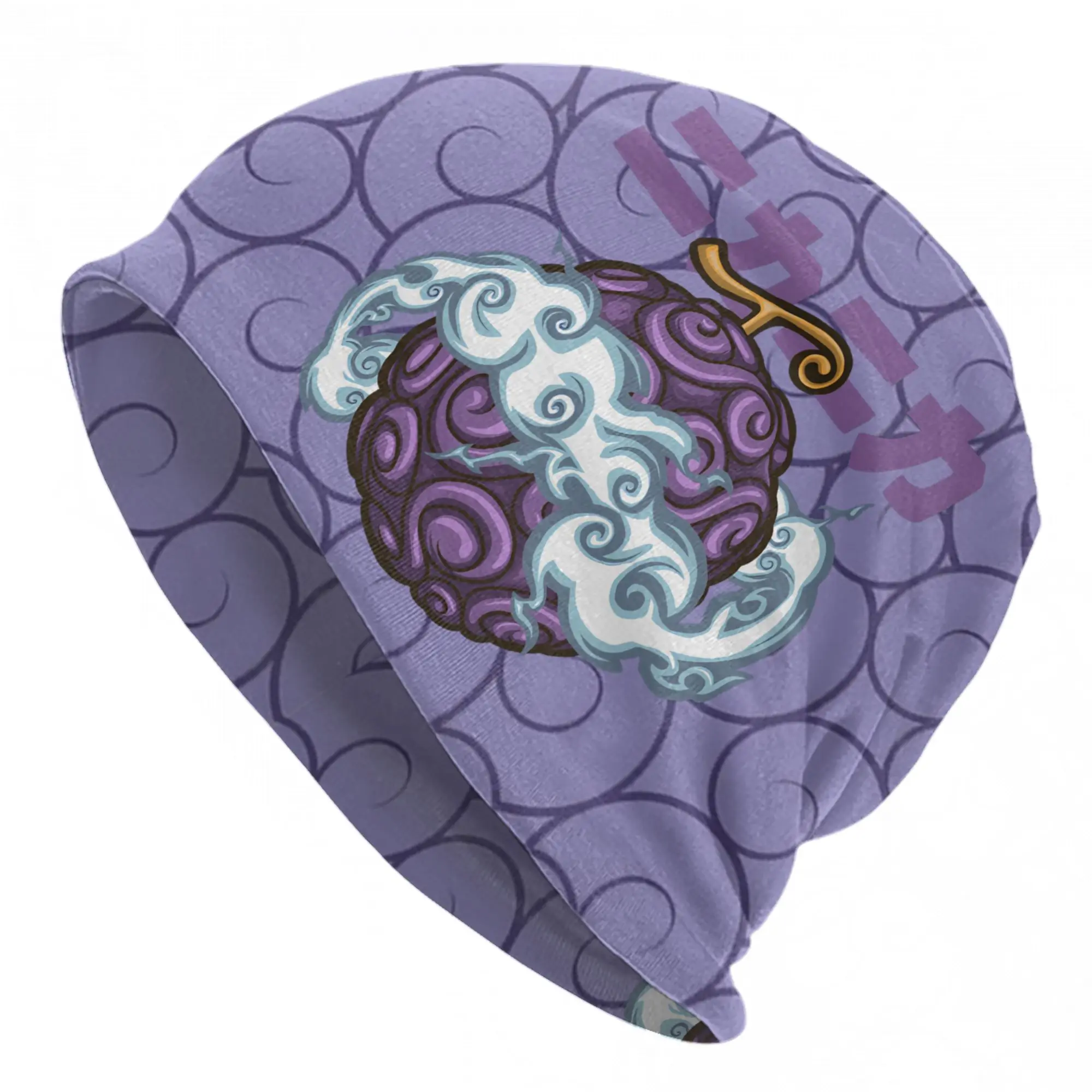 Devil Fruit Swirl Pattern Skullies Beanies Hut, einteilig, Hip Hop, für Männer und Frauen, Outdoor-Kappen, warme Mütze mit doppeltem Verwendungszweck
