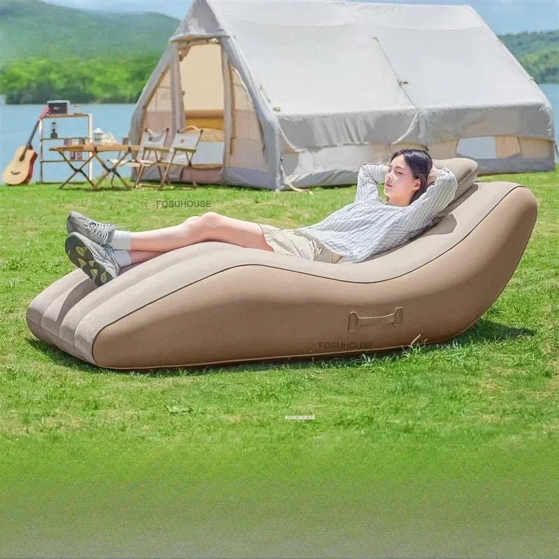 Ergonomic Inflatable Seatings Nordic Portable Sofa Bed Folding Recliner Chair for Indoor Outdoor Patio Camping Home Decor
