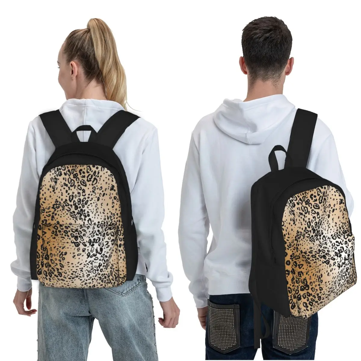 Animal Print Look LeopardStudent Backpack School Bag Hiking Travel Daypack for Boys Girls Fashion Bookbag Shoulder Bags