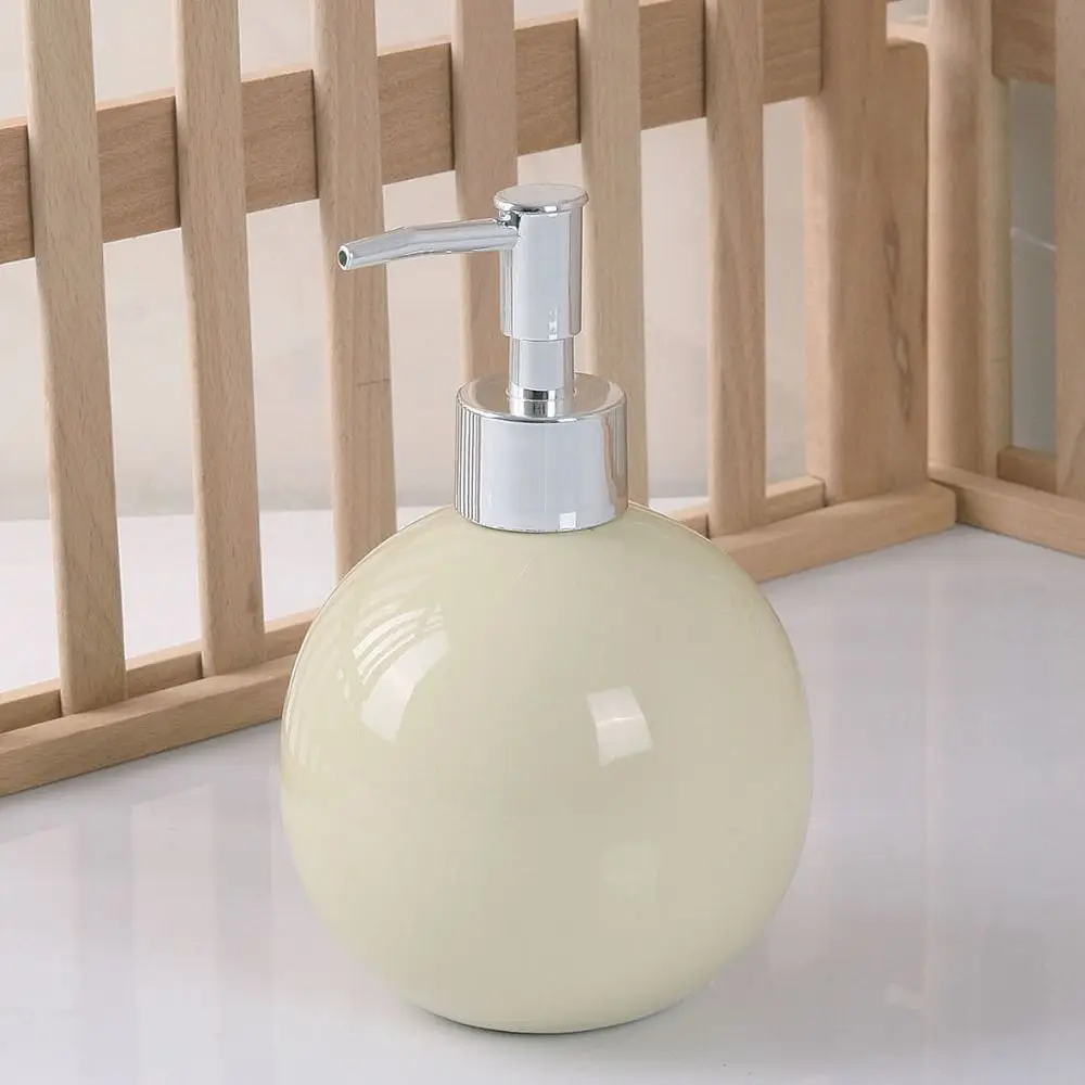 Portable Ceramic Hand Soap Bottle Press Type Refillable Liquid Soap Container Reusable Leakproof Lotion Bottle Household