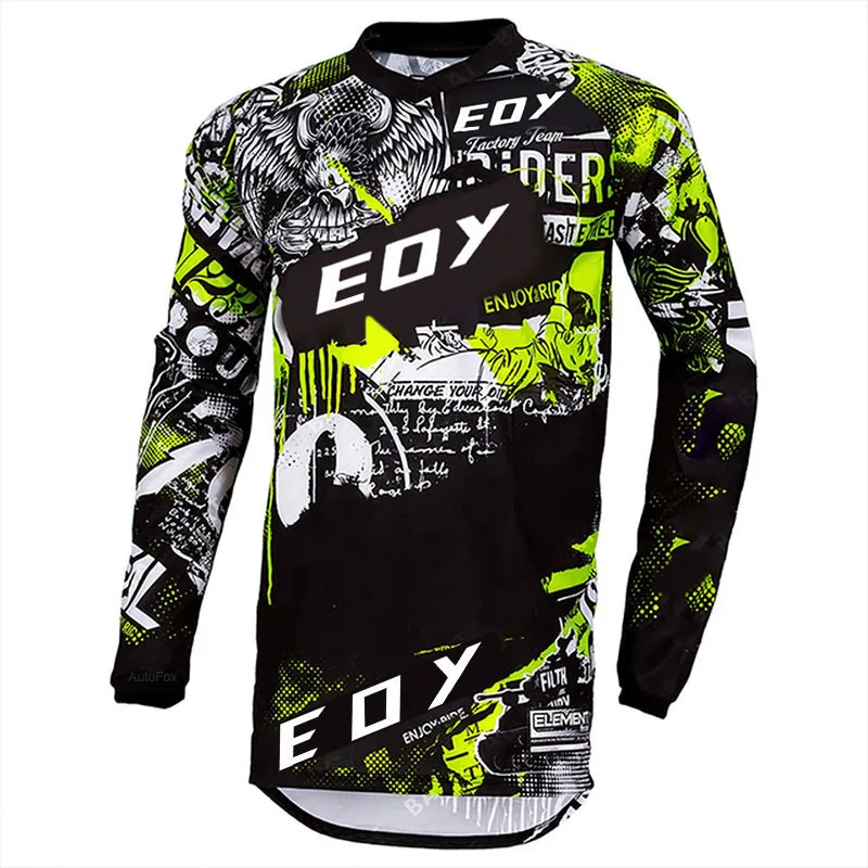 Eoy Motorcycle Jerseys Quick Dry Mountain Bike T-Shirt Long Sleeve Downhill Jersey MTB T shirt Moto Camo Breathable