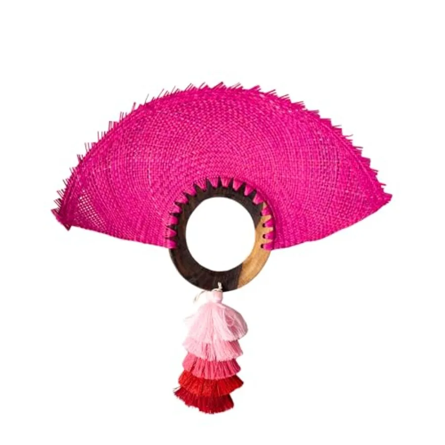 

Straw Palm Hand Held Fan - Abanico De Mano - Woven Hand Fan -Boho Straw Palm, Wedding Favor, Wall Decor, Summer Party Accessori